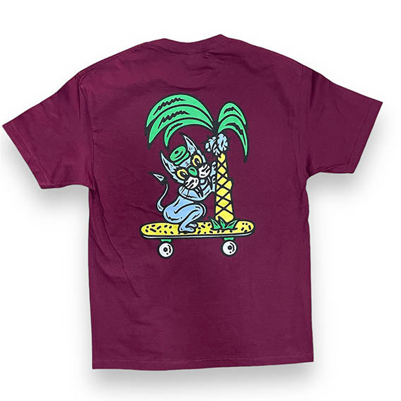 Camiseta Paradis Mad cat burdeos