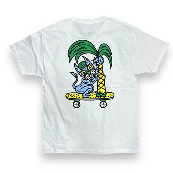 Camiseta Paradis Mad cat blanco
