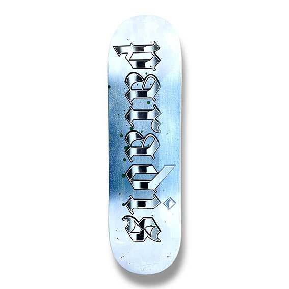 Tabla Paradis Splatter logo Faded Blue white 9"