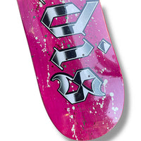 Tabla Paradis Splatter logo pink bone 8"