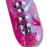 Tabla Paradis Splatter logo pink bone 8"