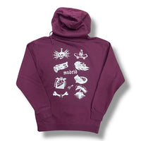 Sudadera capucha Paradis Torn Logo granate