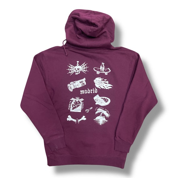 Sudadera capucha Paradis Torn Logo granate