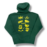 Sudadera capucha Paradis Torn Logo verde