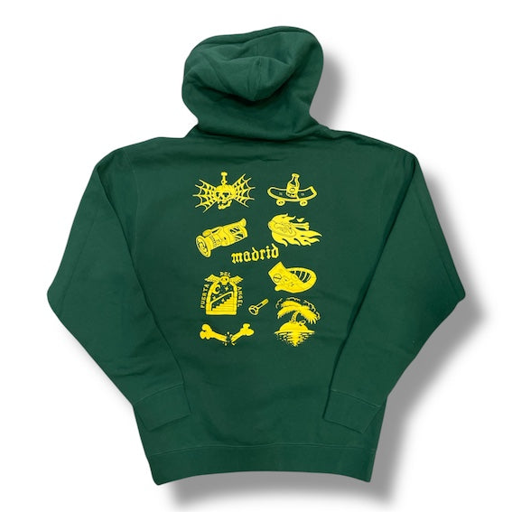 Sudadera capucha Paradis Torn Logo verde