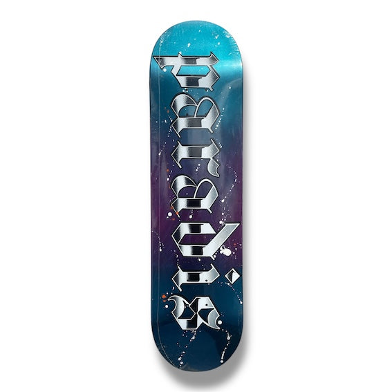 Tabla Paradis Splatter logo Metal blue fade 8.1"