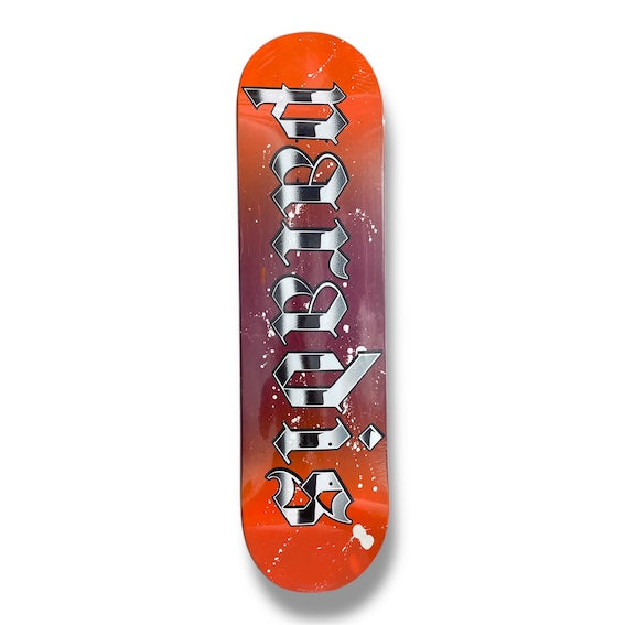Tabla Paradis Splatter logo Orange fade 8.1"