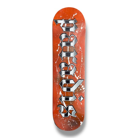 Tabla Paradis Splatter logo orange 8"