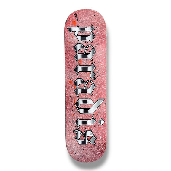 Tabla Paradis Splatter logo orange white 8.5"