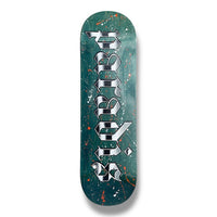 Tabla Paradis Splatter logo aqua orange drops 8.5"