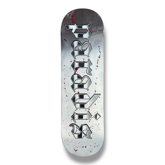 Tabla Paradis Splatter logo Faded white blood drops 9"