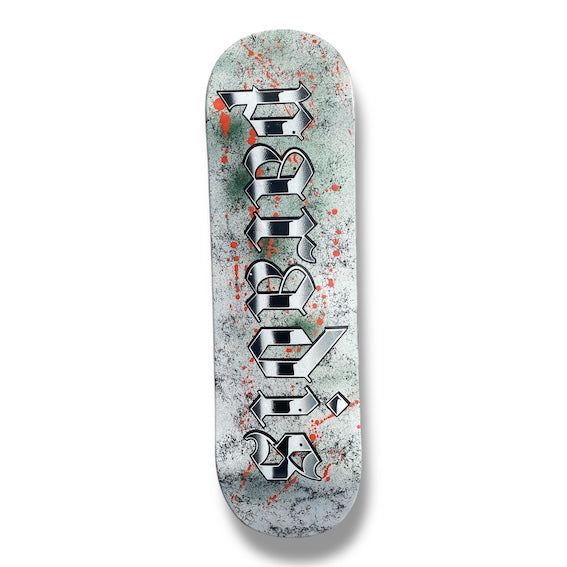 Tabla Paradis Splatter logo white marble 9"