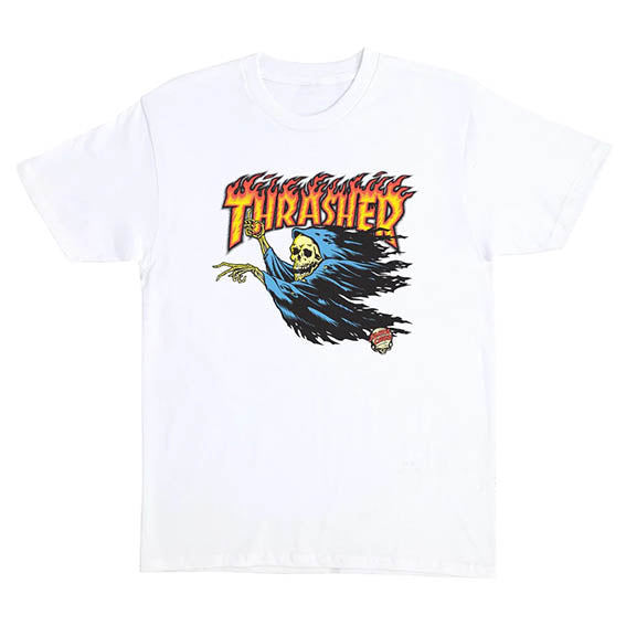 Camiseta Thrasher X Santa Cruz Obrien reaper blanca