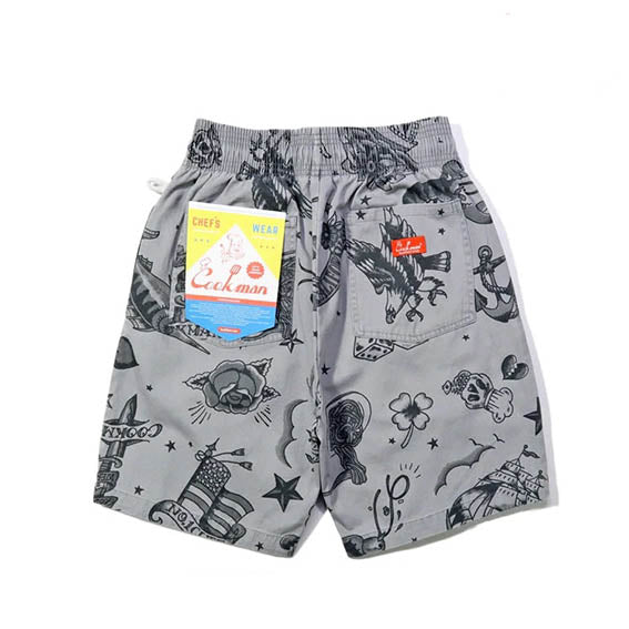 Cookman Chef Short Pants - Old Tattoo : Gray