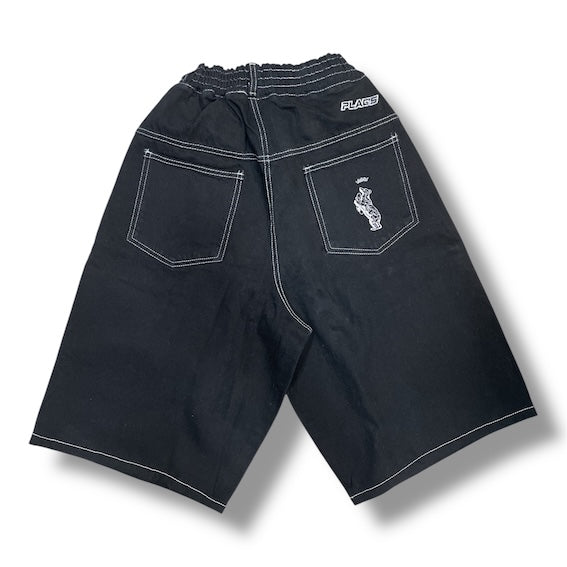 Pantalones cortos Plags vaquero negro Madrid