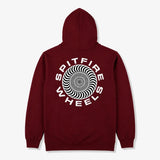 Sudadera capucha Spitfire Classic 87 swirl fill maroon