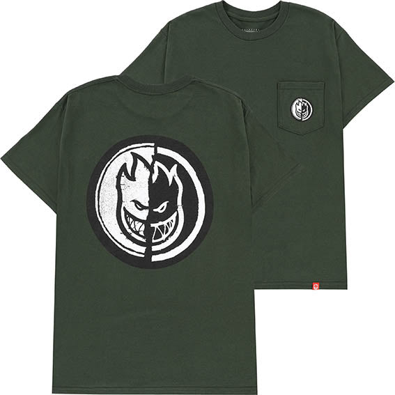 Camiseta Spitfire ying Yang pocket forest green