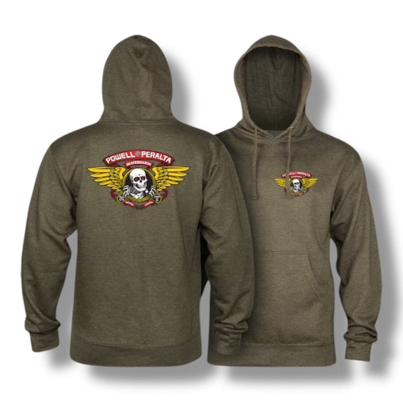 Sudadera capucha Powell Winged ripper army green