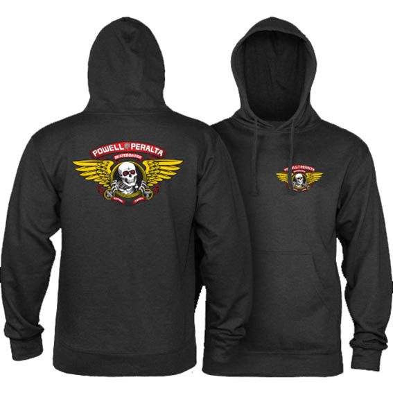 Sudadera capucha Powell Winged ripper negro