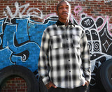 Theoris Cascadia Cord collar flannel black white