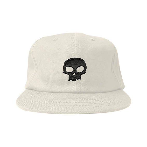 Zero single skull felt applique hat natural