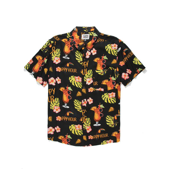 Happy hour Tiki shirt black